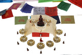 Tibetan Buddha Ritual Box, For Prayer and Meditation-Set of 8 Buddhist Ritual Items