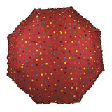 Umbrella with Automatic open/close. With polka dots & frills. RED Bermoni