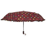 Umbrella with Automatic open/close. With polka dots & frills. GRT Bermoni