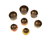 Tibetan Set of 7 Chakra Meditation Singing Bowl