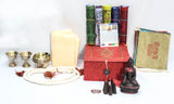 Tibetan Buddha Ritual Box, For Prayer and Meditation-Set of 8 Buddhist Ritual Items