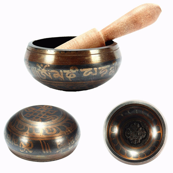 Tibetan Bowl Singing Bowl Decorative Meditation Music Wall Dishes Home Decoration Ornaments Buddhist Accessory +Hand Hammered