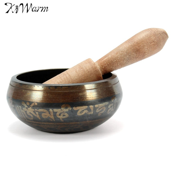 KiWarm Tibetan Bowl Singing Bowl 7.5cm Hand Hammered Chakra for Meditation Yoga Buddhism Gifts Home Decor Ornaments Crafts